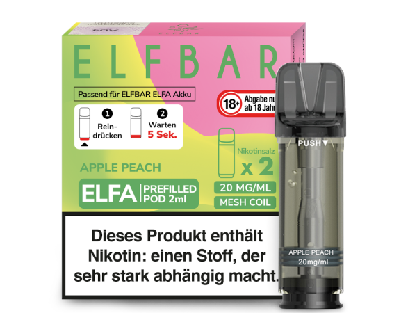 Elf Bar - Elfa Pod Apple Peach 20mg/ml (2 Stück pro Packung)