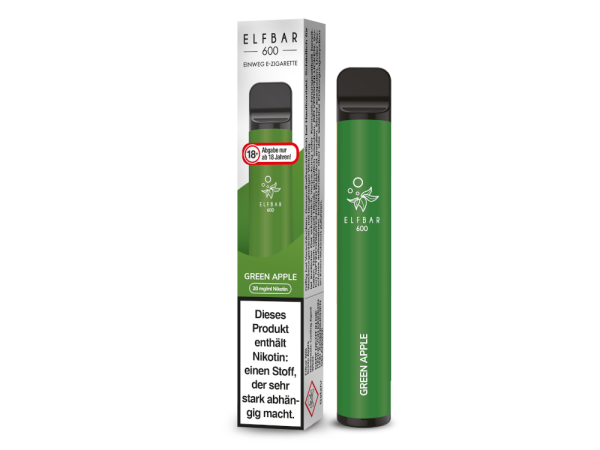 Elf Bar 600 Einweg E-Zigarette - Green Apple 20 mg/ml