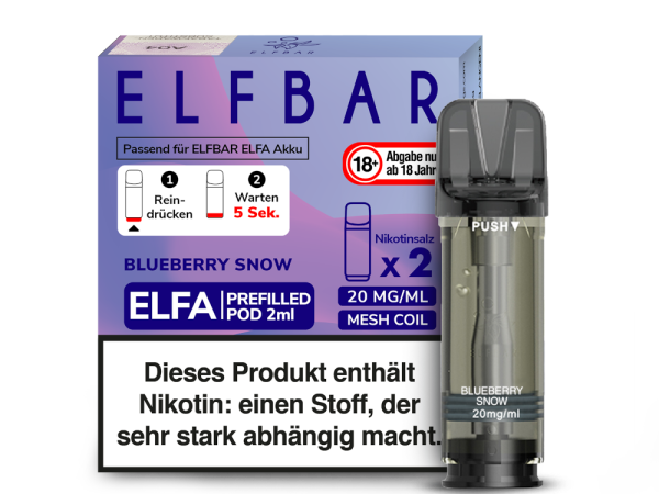 Elf Bar - Elfa Pod Blueberry Snow 20mg/ml (2 Stück...