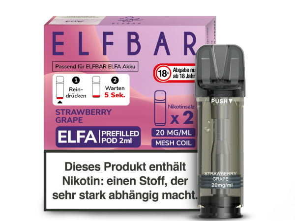 Elf Bar - Elfa Pod Strawberry Grape 20mg/ml (2 Stück pro Packung)