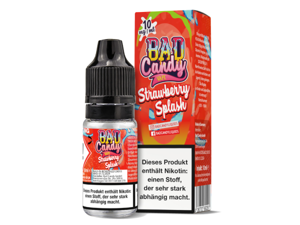 Bad Candy Liquids - Strawberry Splash - Nikotinsalz Liquid 10 mg/ml 10er