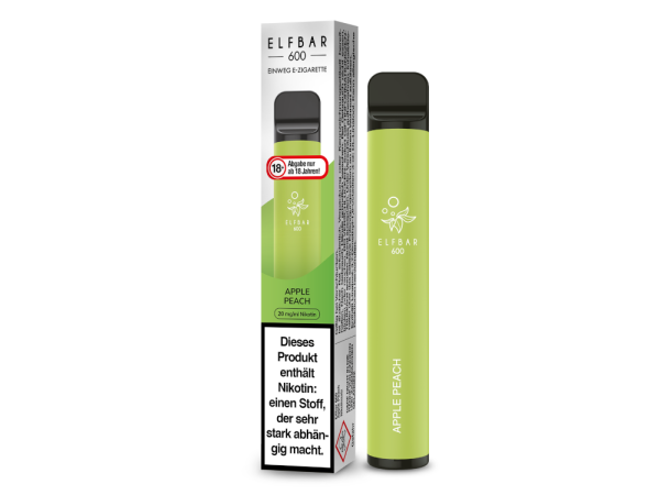 Elf Bar 600 Einweg E-Zigarette - Apple Peach 20 mg/ml 10er