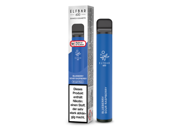 Elf Bar 600 Einweg E-Zigarette - Blueberry Sour Raspberry 20 mg/ml 10er