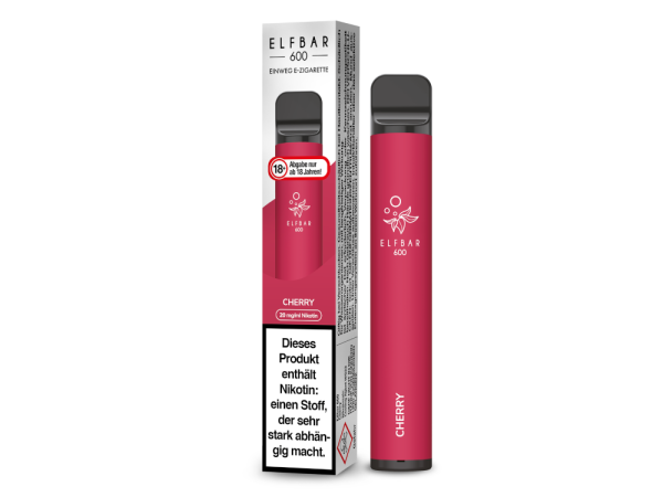 Elf Bar 600 Einweg E-Zigarette - Cherry 20 mg/ml 10er