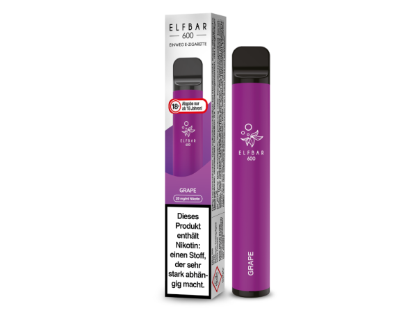 Elf Bar 600 Einweg E-Zigarette - Grape 20 mg/ml