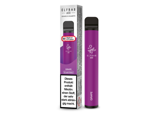 Elf Bar 600 Einweg E-Zigarette - Grape 20 mg/ml 10er