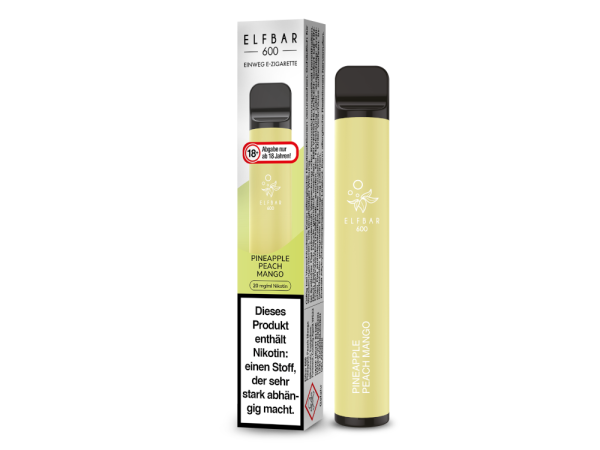 Elf Bar 600 Einweg E-Zigarette - Pineapple Peach Mango 20 mg/ml 10er