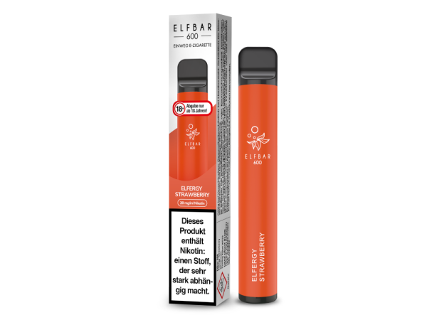Elf Bar 600 Einweg E-Zigarette - Elfergy Strawberry 20 mg/ml 10er