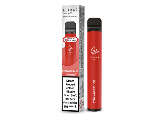 Elf Bar 600 Einweg E-Zigarette - Strawberry Ice 20 mg/ml 10er