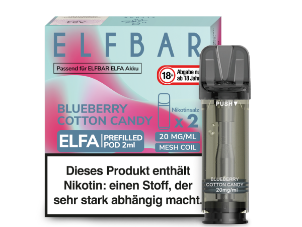 Elfbar Elfa Pod Blueberry Cotton Candy 20mg/ml (2 Stück)