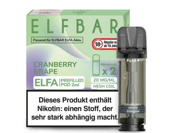 Elf Bar Elfa Pod Cranberry Grape 20mg/ml (2 Stück)