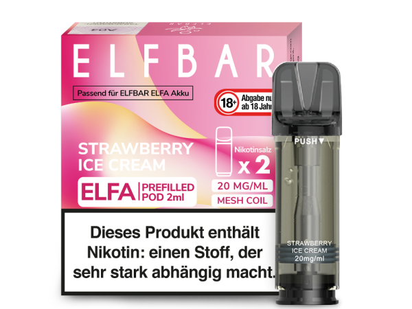 Elf Bar Elfa Pod Strawberry Ice Cream 20mg/ml (2 Stück)