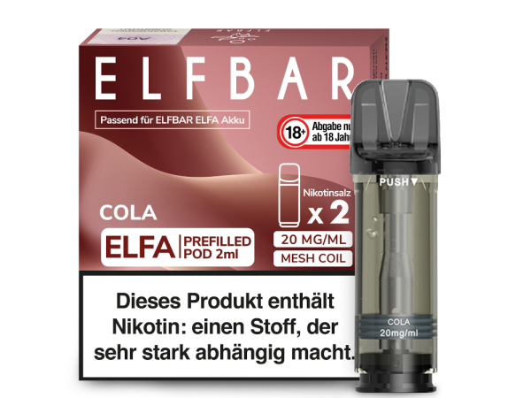 Elf Bar - Elfa Pod Cola 20mg/ml (2 Stück pro Packung)