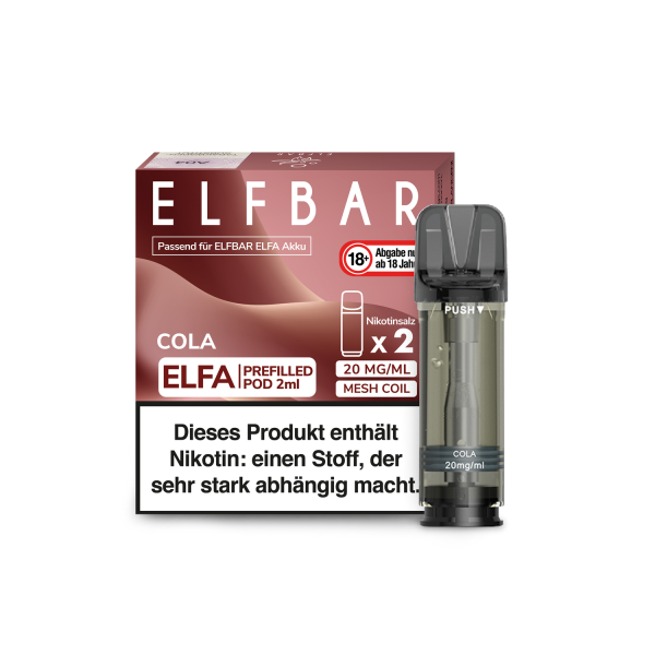 Elf Bar - Elfa Pod Cola 20mg/ml (2 Stück pro Packung) 10er