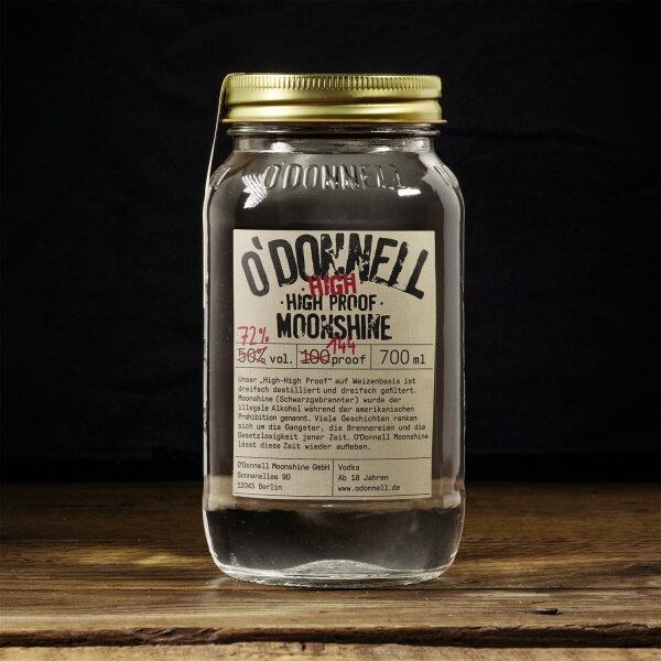 O`Donnell Moonshine High High Proof 700ml 72% Vol.