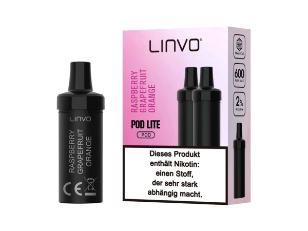 Linvo Pod Lite Cartridge Raspberry Grapefruit Orange 20 mg/ml (2 Stück pro Packung)