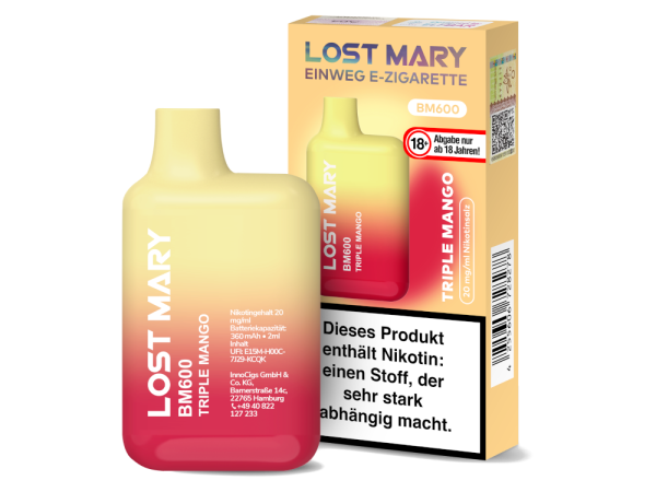 Lost Mary BM600 - Einweg E-Zigarette - Triple Mango 20mg/ml